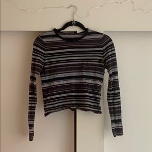 Brandless Cropped Long Sleeve Wool-mix Shirt